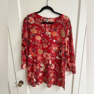 Dolma tunic size large red lightweight